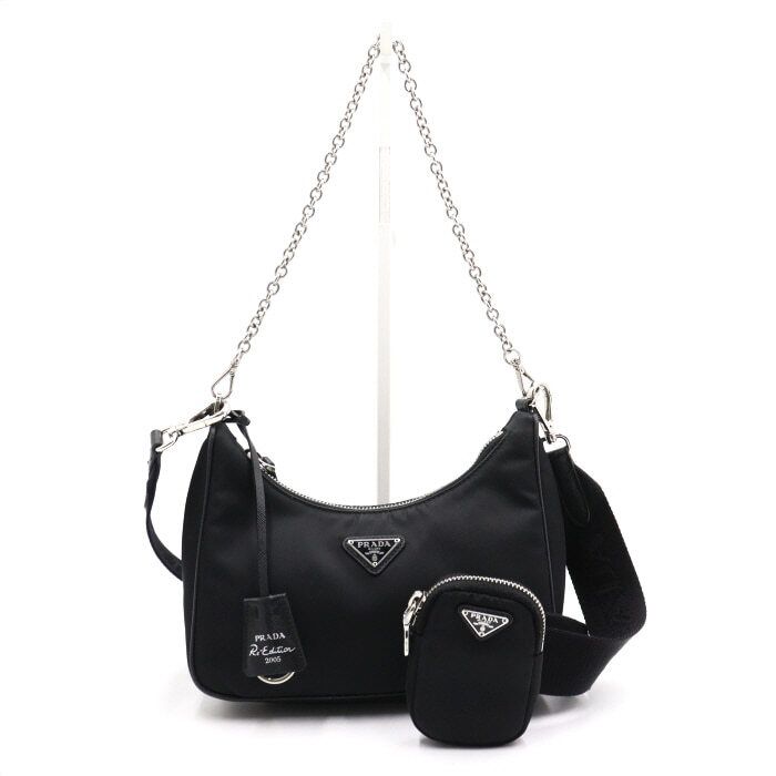 Prada Multi Hobo Shoulder and Crossbody Bag 1BH204 Black Edition aa47042