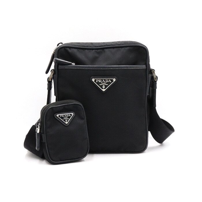 Prada Unisex Nylon Saffiano Triangle Logo Messenger Crossbody Bag aa45677