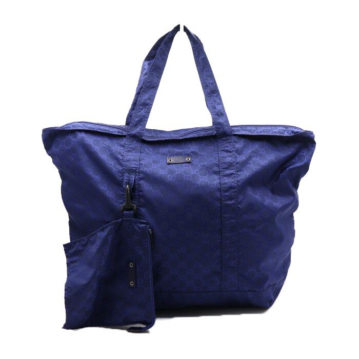 Gucci Blue Nylon Leather Eco Tote Bag 233094