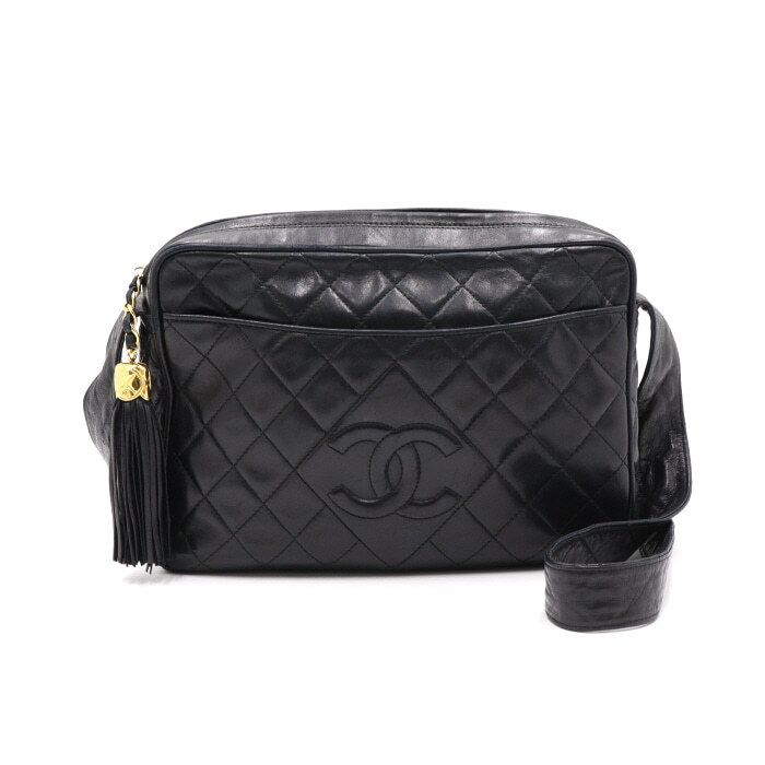 CHANEL Vintage Matelasse Chain Tassel Shoulder Bag Crossbody A01288