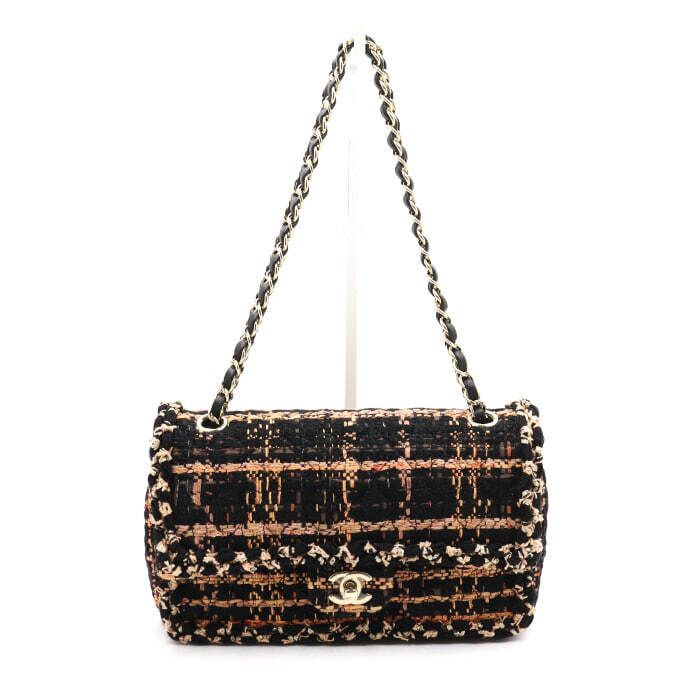CHANEL Classic Tweed Medium Shoulder Bag with Gold Chain AA48075