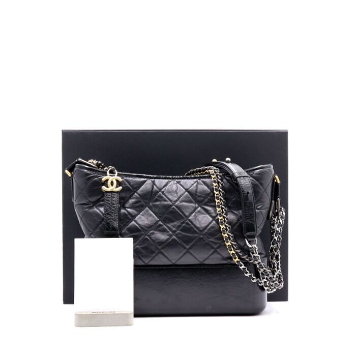 CHANEL Black Gabrielle Hobo Medium Chain Shoulder Bag A93824