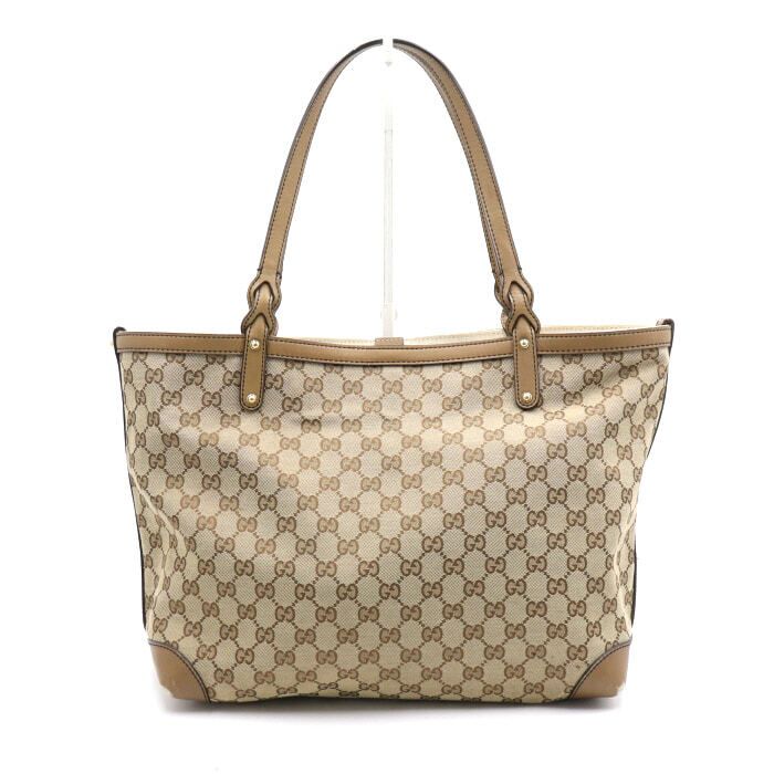 Gucci Canvas Brown Leather Trim Shopper Shoulder Bag 247209 AA43750