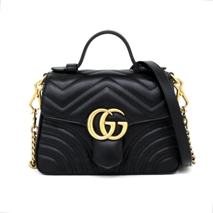 Gucci Black Mini Top Handle Tote Bag with Shoulder Strap Crossbody Bag aa40946
