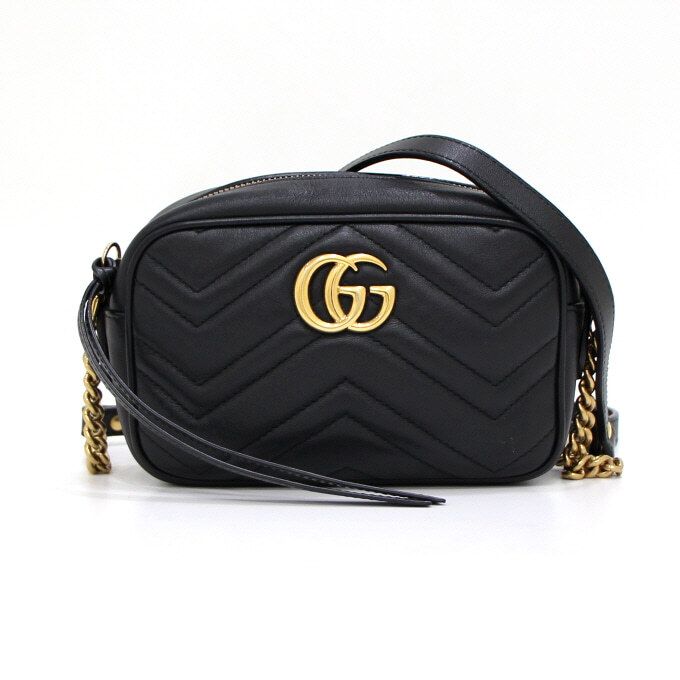 Gucci Black Matelass Mini Chain Shoulder & Crossbody Bag AA41597