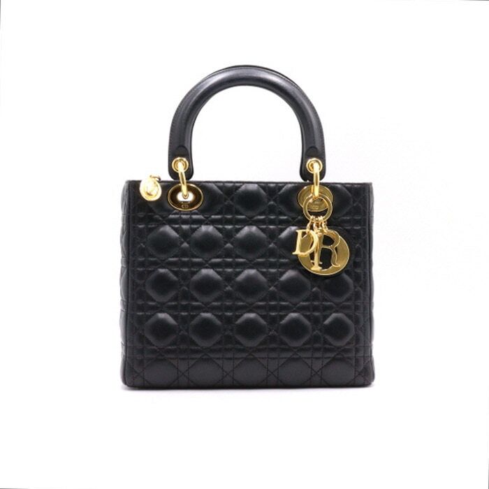 Dior Black Lady Medium Cannage Tote Bag aa35432