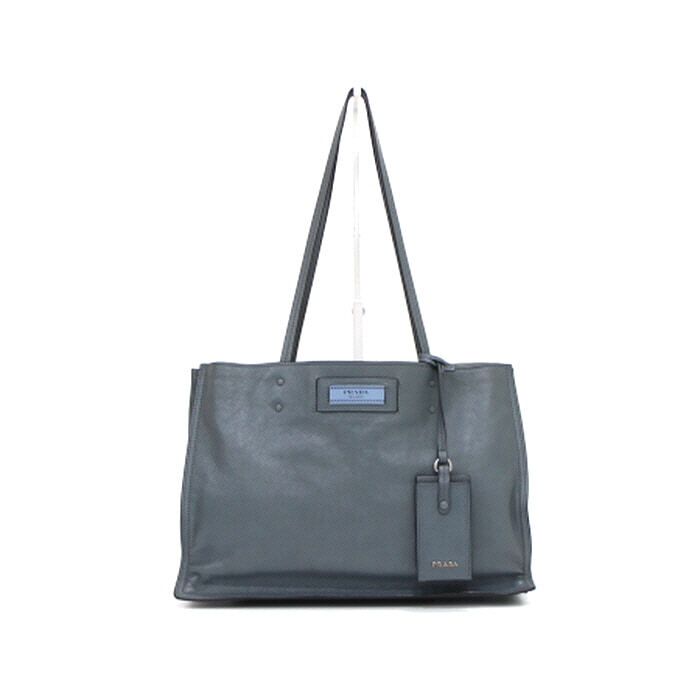 Prada Marine Blue Etiquette Shopper Tote Shoulder Bag aa34727