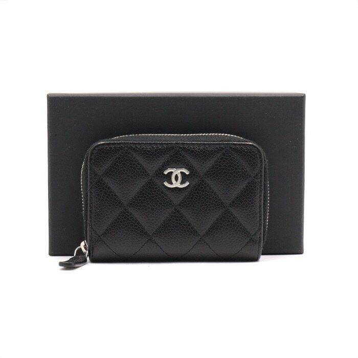 CHANEL Caviar Classic CC Zip Card Wallet AP0216
