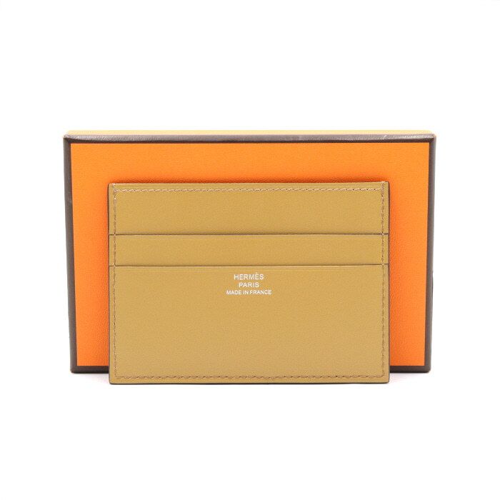 Hermes Brown Leather Horse Card Holder Wallet aa40362
