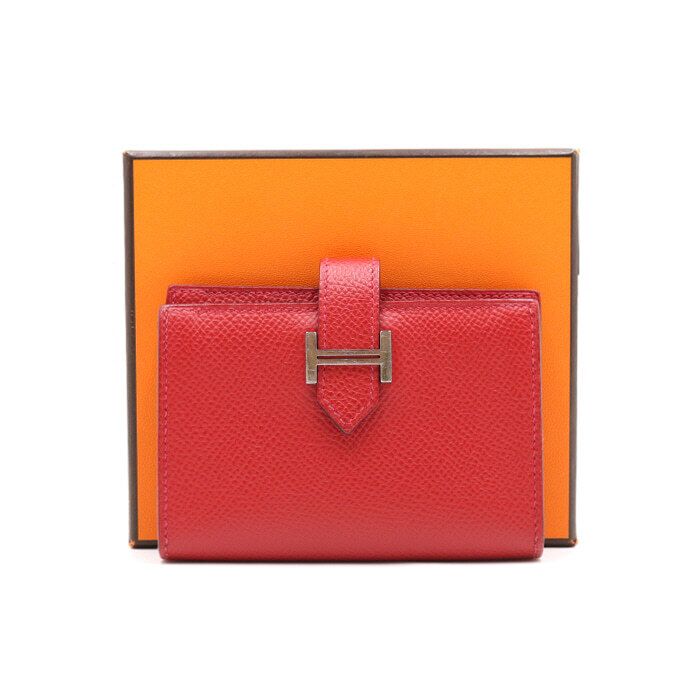 Hermes Red Appson Gold Vein Women's Wallet aa40817