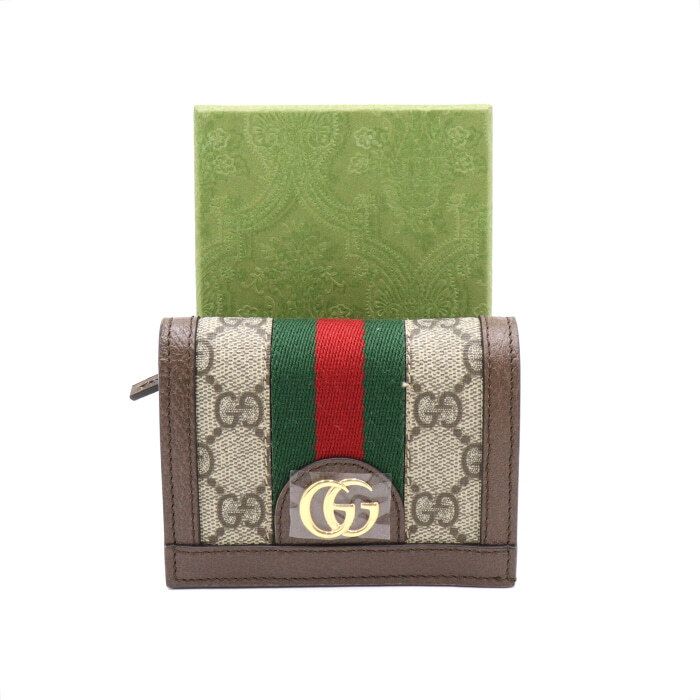Gucci Supreme 523155 Ophidia GG Supreme Card Case Wallet aa40401