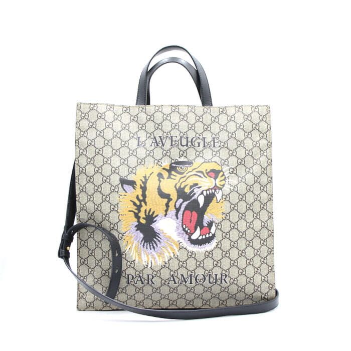 Gucci Supreme Soft GG Tiger Tote Shoulder Bag 450950