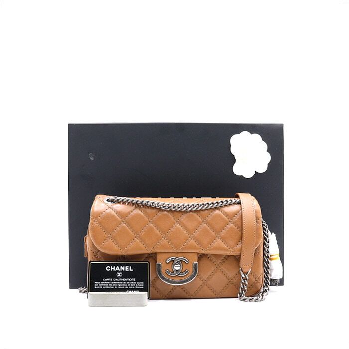 CHANEL SHIVA FLAP Calfskin Tassel Wicker Shoulder Bag with Chain aa18099