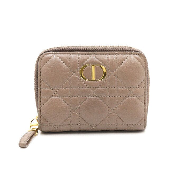 Dior Women's Compact Zipper Wallet in Brown Lambskin S5032UWHC