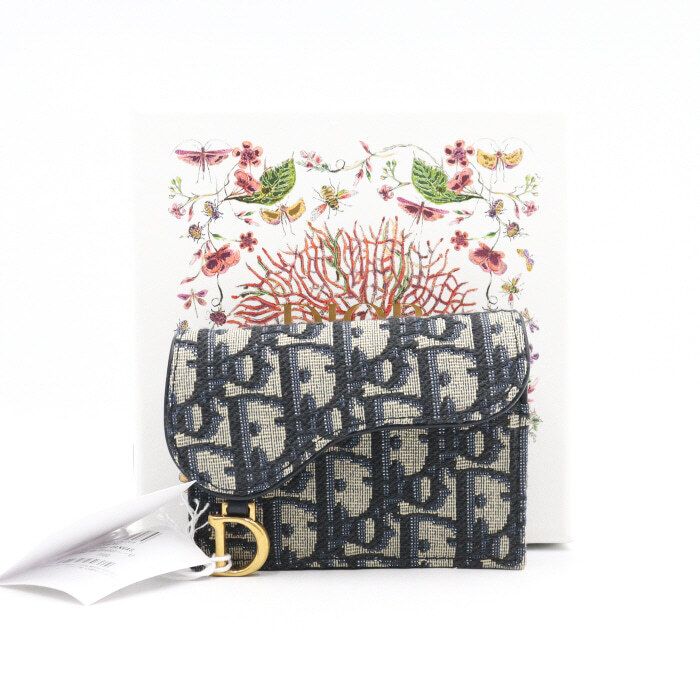 Dior Small Flap Card Wallet Saddle Blue S5611CTZQ