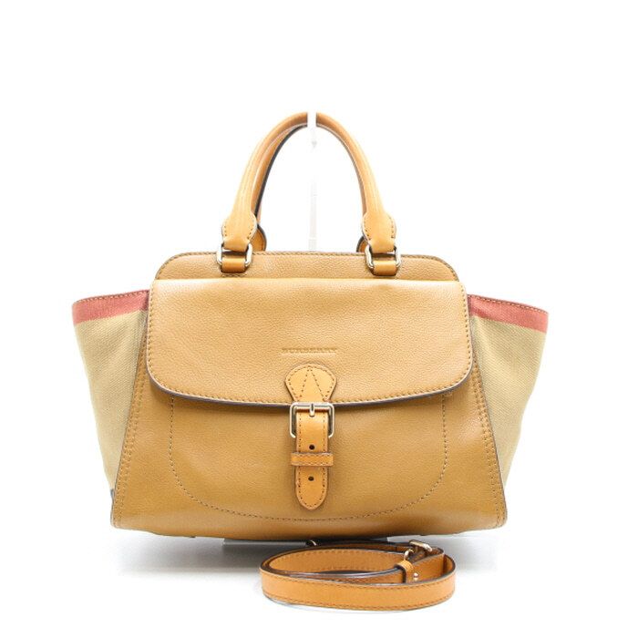 Burberry Brown Check Flap Satchel Tote Bag with Shoulder Strap aa15234