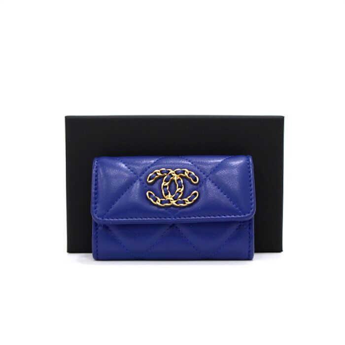CHANEL Lambskin Card Case Wallet AP1790 aa33241