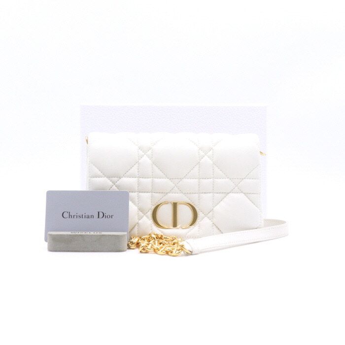 Dior Micro Cannage White Mini Shoulder Crossbody Bag S5135UNGX M030