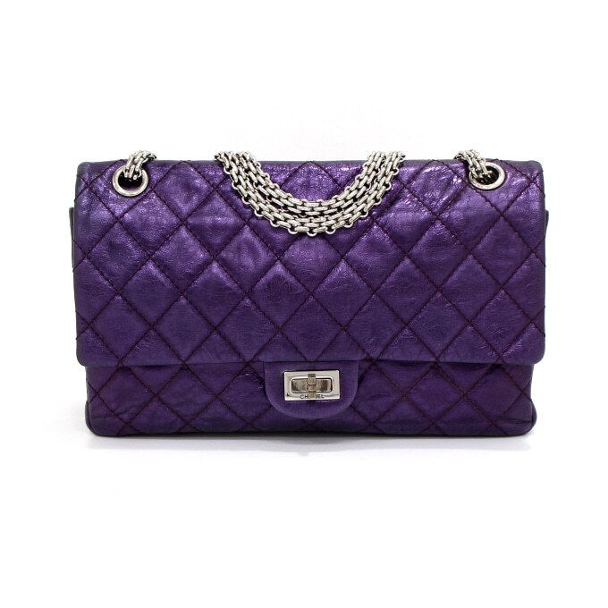 CHANEL Vintage Large Chain Shoulder Bag A37587 255 Purple Shiny - SKU aa37218
