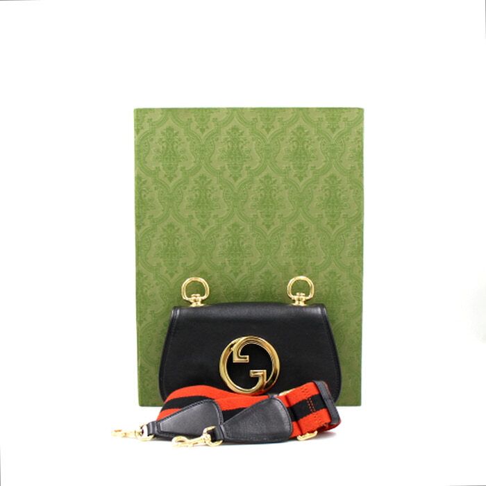 Gucci Black Calfskin Blondie Gold Chain Shoulder Bag 698643