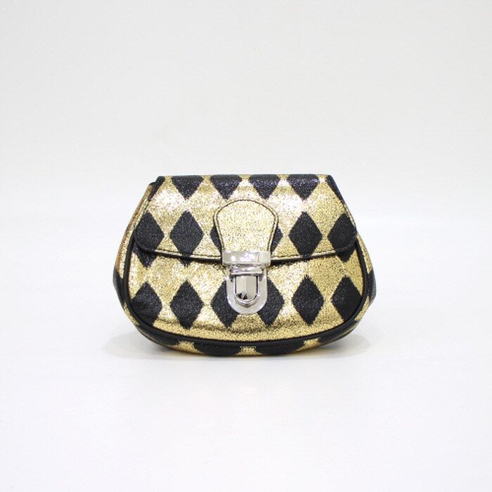 Gucci Metallic Gold Two-Tone Crack Calfskin Belt Shoulder Bag 605112