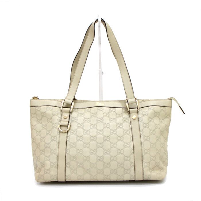 Gucci Leather Zipper Shopper Tote Bag Shoulder Bag aa34960