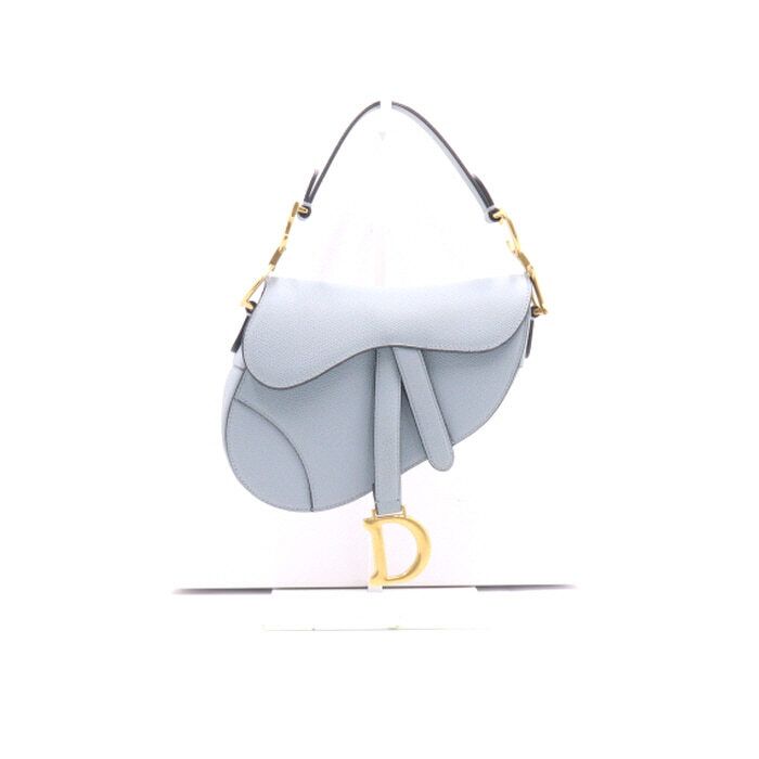 Dior Grain Calfskin Sky Blue Mini Saddle Shoulder Bag M0447CBAA