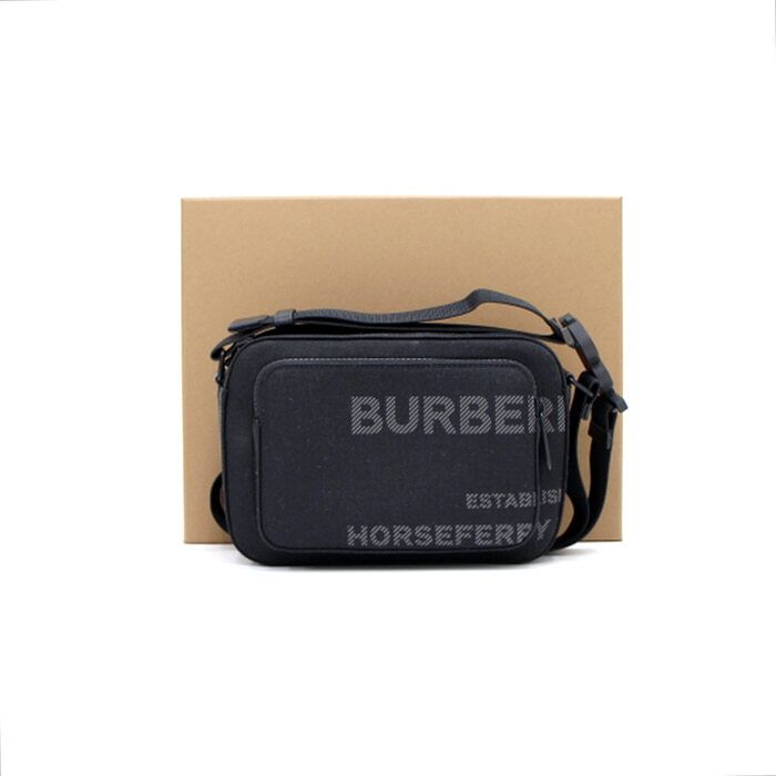 Burberry Hosperi Print Black Canvas Crossbody Bag AA32851 - 8058486