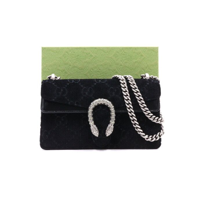 Gucci Velvet Crystal Dionysus Chain Shoulder Bag and Crossbody Bag aa32287