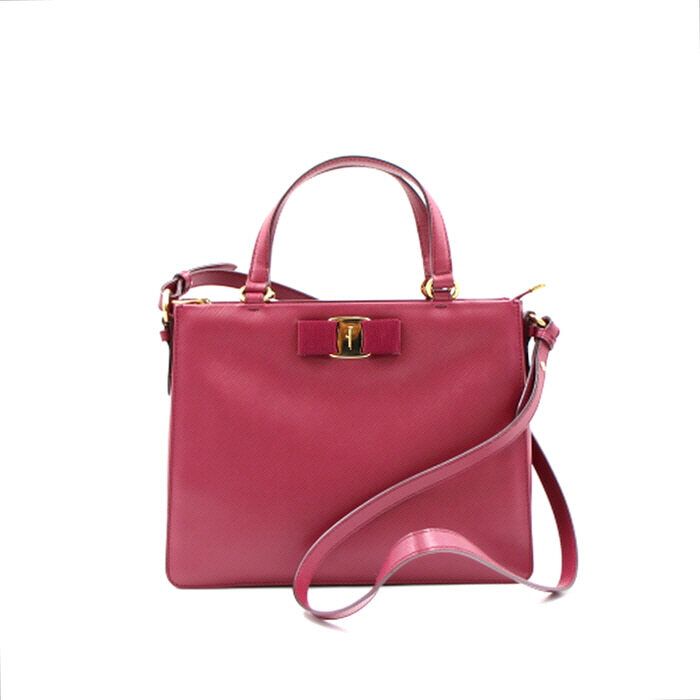 Salvatore Ferragamo Gold Logo Tracy Tote and Shoulder Bag 21 E298