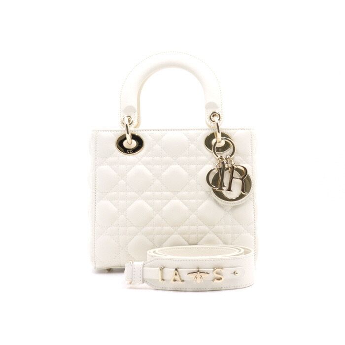 Dior White Quilted Lady My ABC Tote Bag with Shoulder Strap M0538OCAL