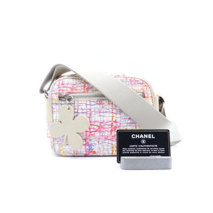 CHANEL Lucky Clover Collection Multi-Color CC Canvas Coco Mark Logo Camera Crossbody Bag aa27346
