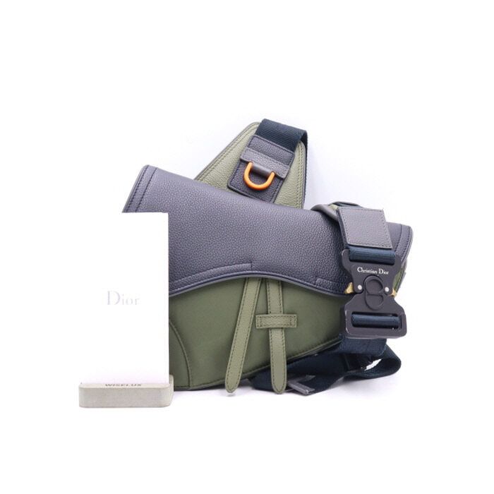 Dior Unisex Olive Saddle Bag Crossbody - 1ADPO246USC