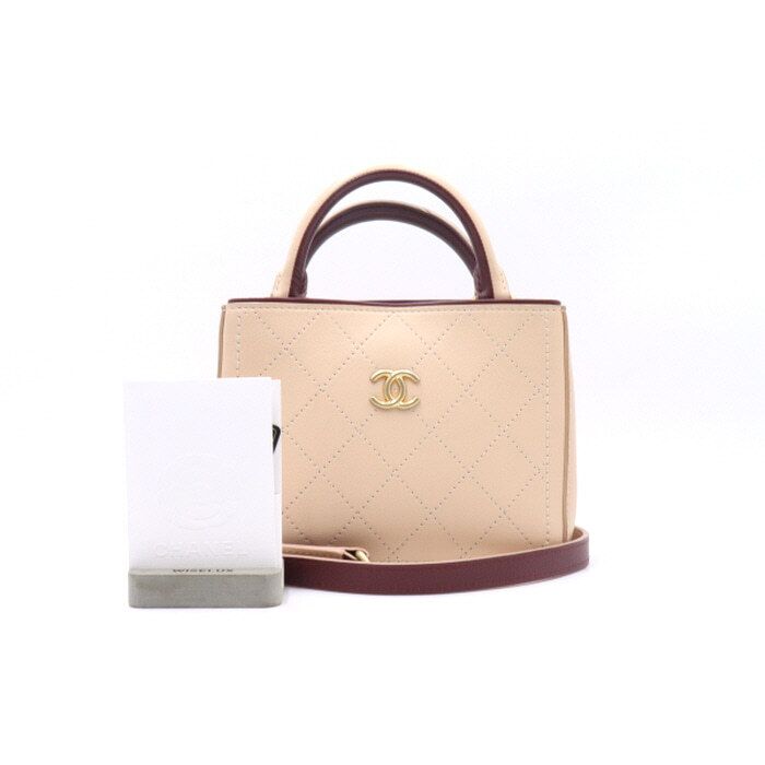 CHANEL Vintage Gold CC Stitch Top Handle Mini Tote Bag and Shoulder Bag AA28473