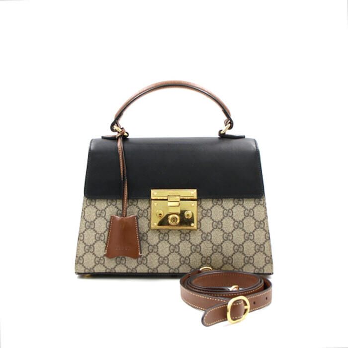 Gucci Supreme 453188 GG Paddle Lock Top Handle Tote Bag Shoulder Bag aa28097