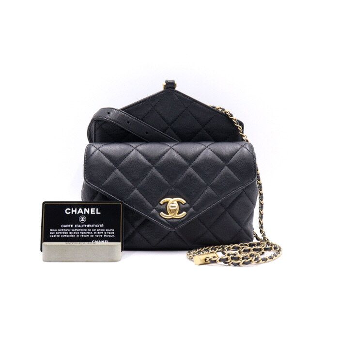 CHANEL CC Waist Bag Chain Bag with Calfskin AS0657 19FW aa22349