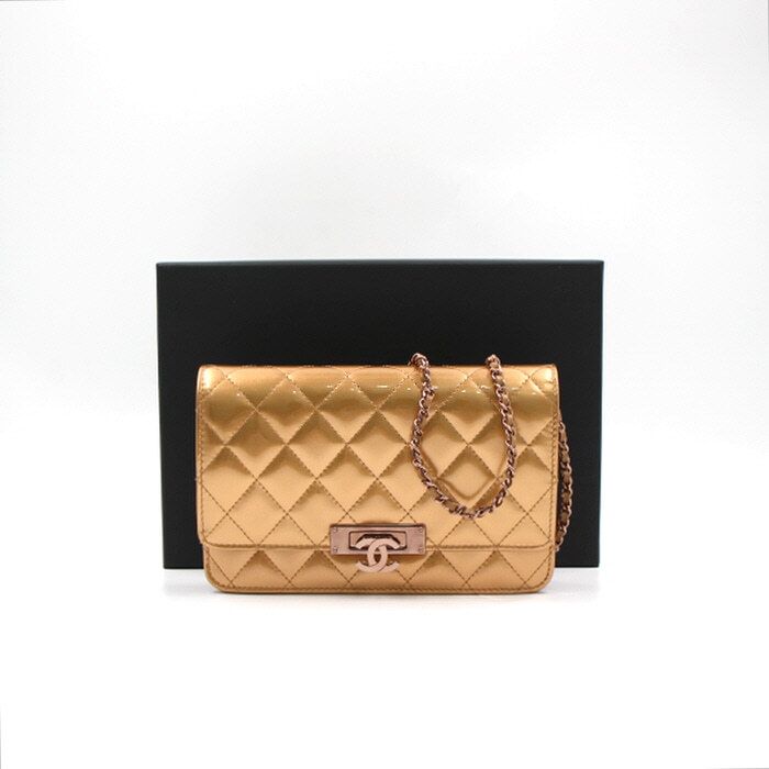 CHANEL Limited Edition Bronze Gold Class WOC Chain Shoulder Bag Crossbody aa24112