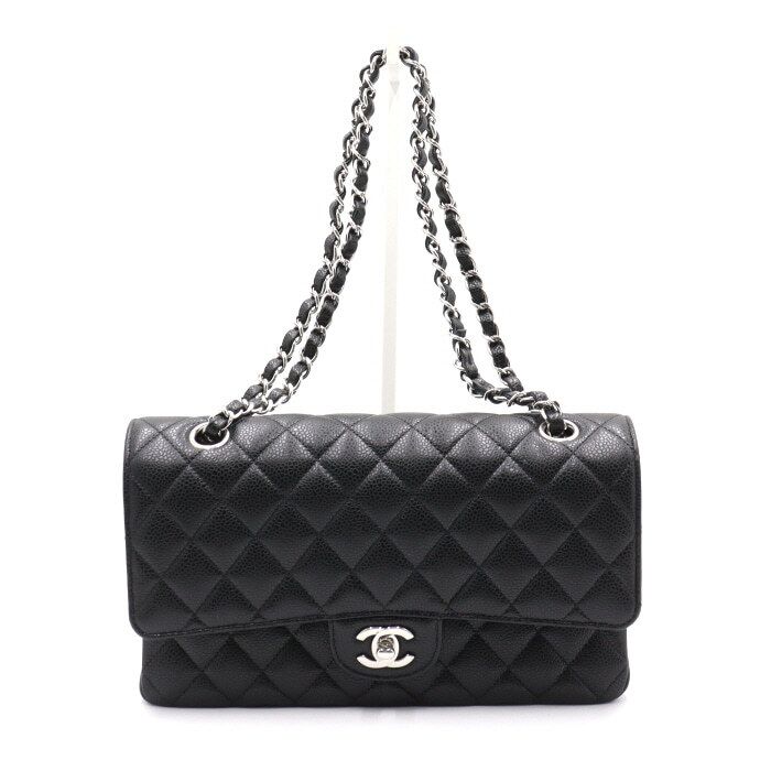 CHANEL Classic Black Caviar Medium Shoulder Bag A01112