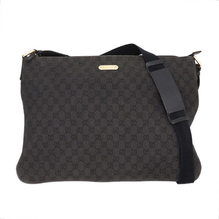 Gucci Black GG Logo Canvas Men's Messenger Bag Crossbody aa40566