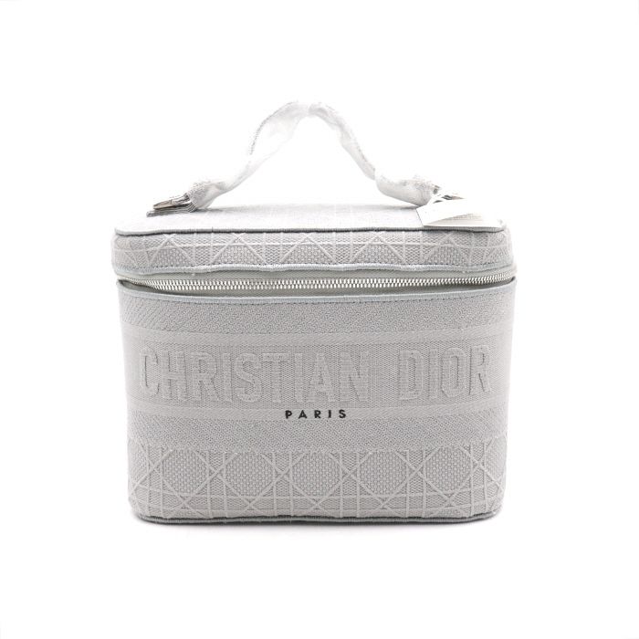 Dior Light Gray Cannage Travel Vanity Case Tote Bag S5480VREY aa39682