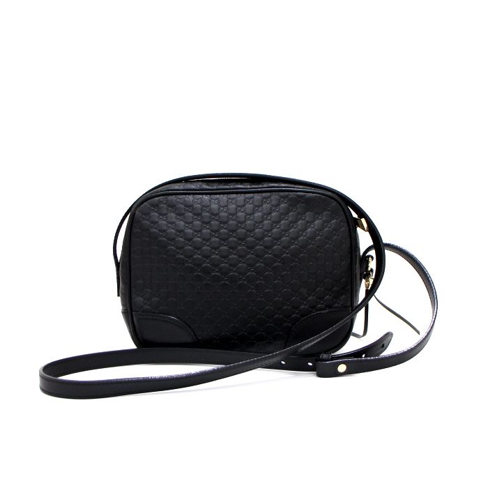 Gucci Black Micro GG Leather Disco Crossbody Bag 449413