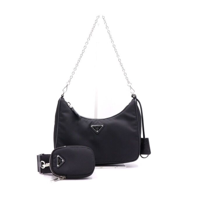 Prada Multi Hobo Shoulder Bag Crossbody Black 1BH204