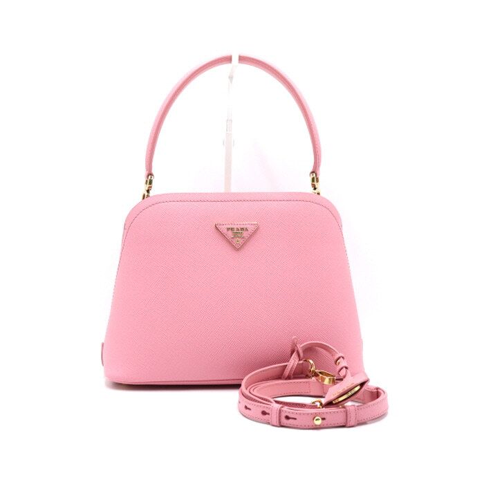 Prada Pink Saffiano Martini Small Logo Tote Crossbody Bag AA38328