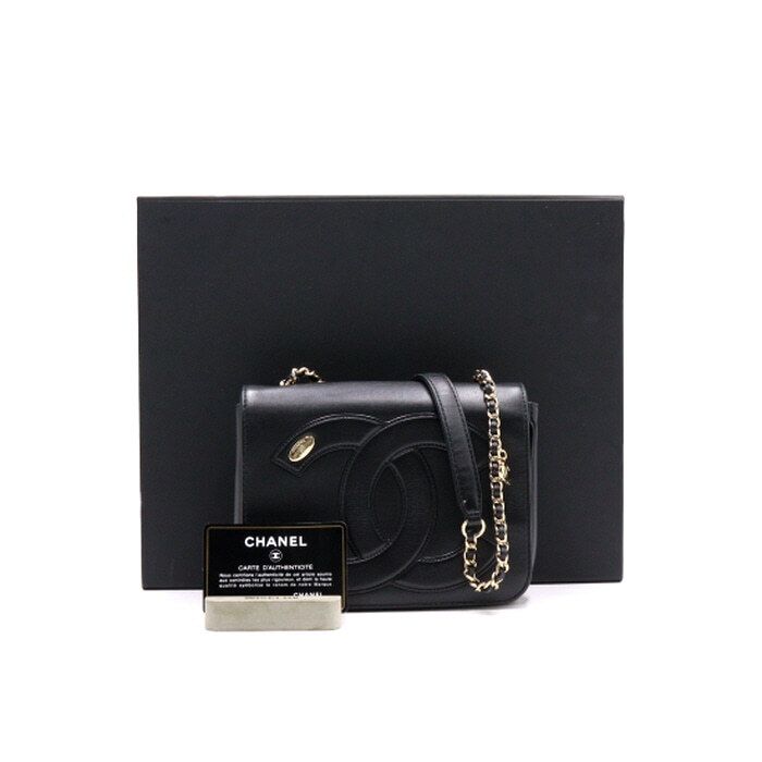 CHANEL Black Leather CC Flap Chain Shoulder Bag and Crossbody - SKU AS0321
