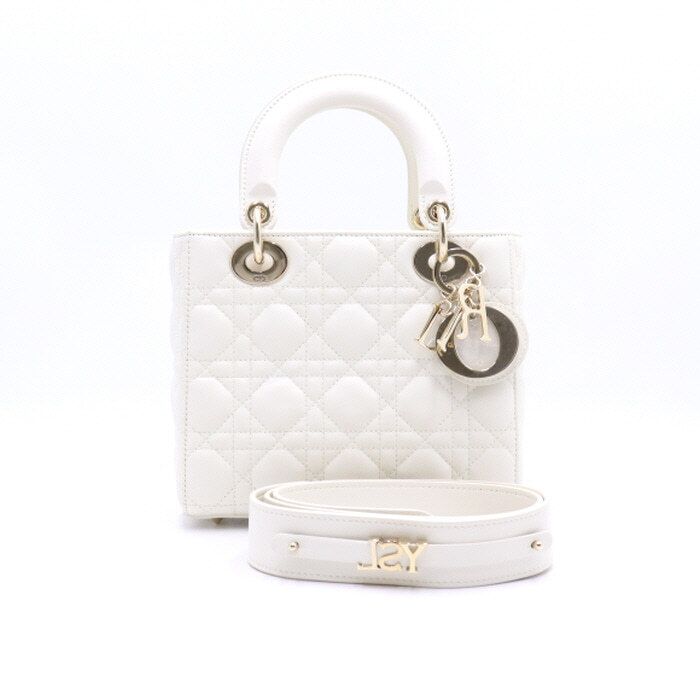 Dior White Lambskin Lady Small MY ABC Tote Bag Shoulder Bag aa37935