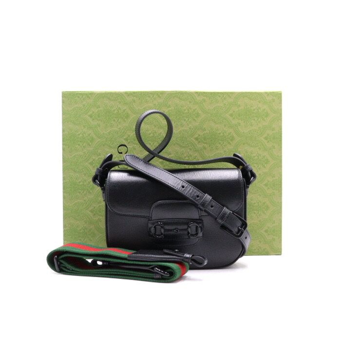 Gucci Black Leather 1955 Horsebit Shoulder Bag & Crossbody aa37541