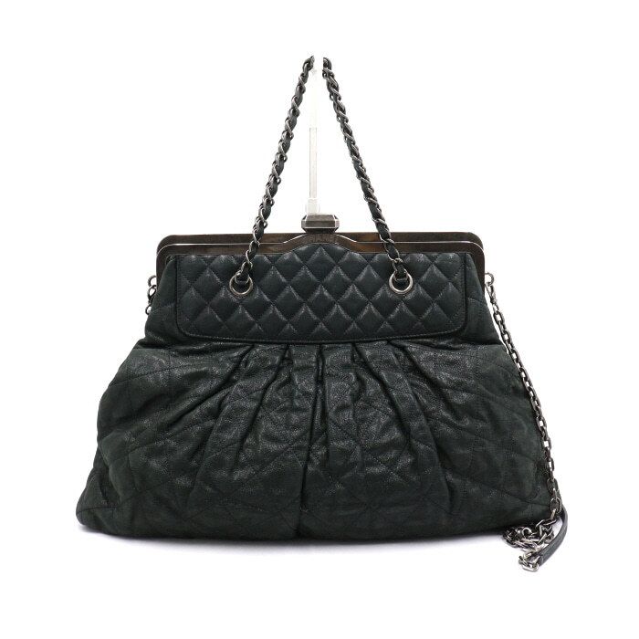 CHANEL Green Quilted Calfskin Chain Shoulder Bag aa44480