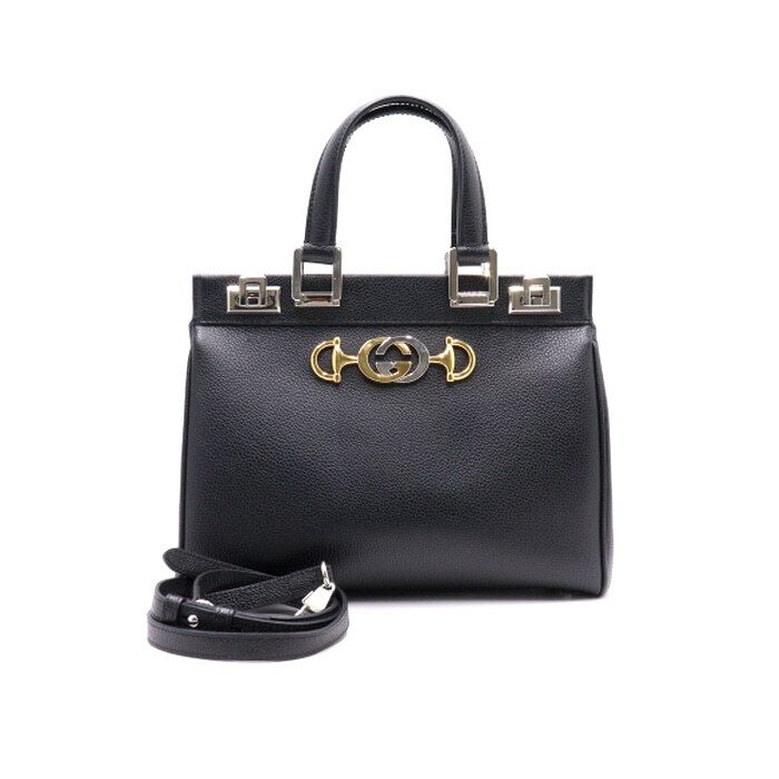 Gucci Small Top Handle Tote Bag with Shoulder Strap - 569712 Black