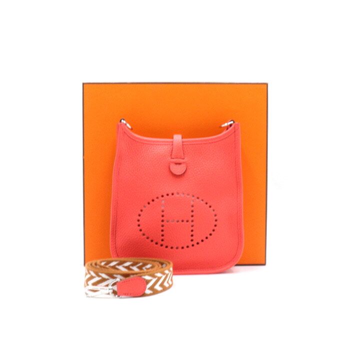 Hermes Evelyn 16 TPM Toile Ong Calembours Loose Fibre Woven Shoulder Crossbody Bag AA36769