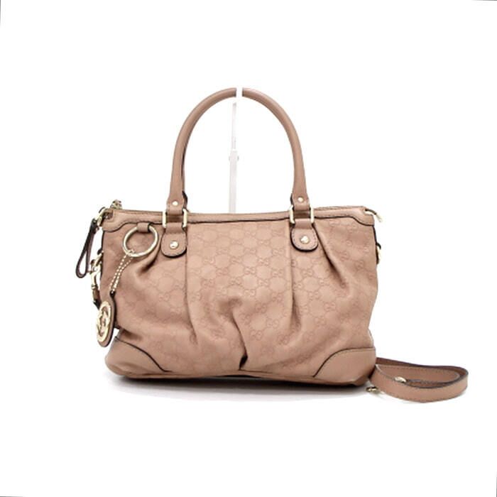 Gucci Pink Leather Tote Bag with GG Logo aa35411